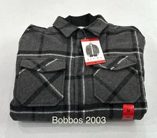 Jachs New York Men’s Wool Blend Sherpa Lined Shirt Jacket, Black, Size M