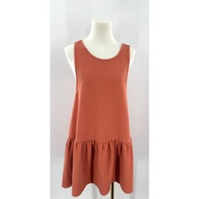 Free People Terracotta Sleeveless Ruffle Dress Orange Drop Waist Tank Small