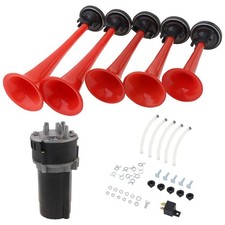 Dixie Musical Trumpet Air Horn Kit 5 Red Plastic Dukes Of Hazzard Style Dixie Musical Trumpet Air Horn Kit 5 Red Plastic Dukes Of Hazzard Style