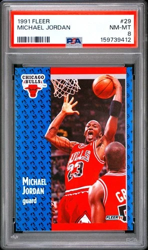 1991-92 FLEER 29 MICHAEL JORDAN PSA 8