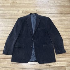 Chaps Corduroy Blazer Men 42R Black Lined Suit Sport Coat Preppy Academic 42 R