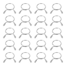 20Pcs 15mm ID 17.5mm OD Fuel Line Hose Clips Spring Clips Clamps Silver
