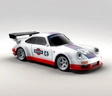 RC 1/43 Mini PORSCHE 911 TURBO DRIFT CAR AWD W/ GYRO + LED Lights -RTR-
