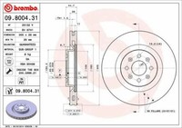 Bremsscheiben 2X Beschichtet VA Vorne Brembo Coated Disc Line 09.8004.31