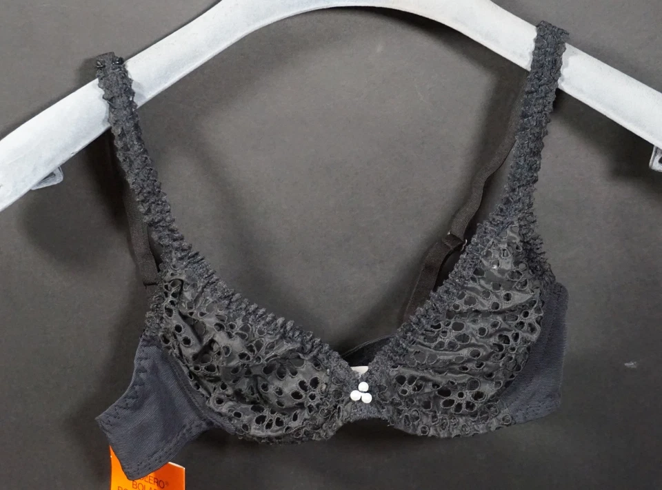 True Vintage Bolero France Femmes Soutien-Gorge sous-Vêtements Taille 65 B Noir - Photo 2/4