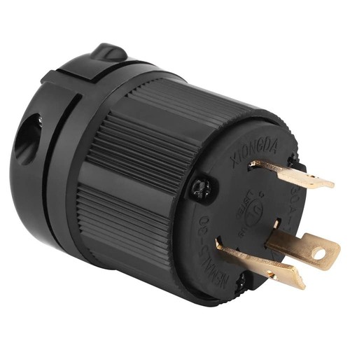 3-Prong Locking Male Plug Black Power Inlet Generator Plug Diesel Generators - Picture 11 of 11