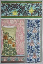 Grasset Verneuil original 1896 lithograph columbine The Plant Art Nouveau pl 11