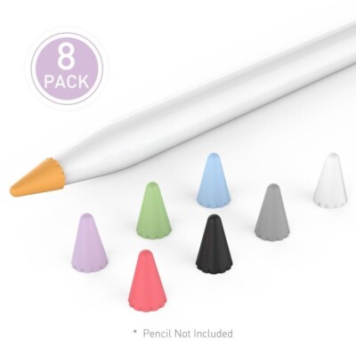 8 Stück Silikon Touch Pen Feder Etui Spitze Abdeckung für Apple Pencil 1./2. Generation