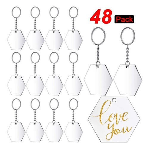 80 Pièces Acrylique Porte-clés Disque Glands Set, Acrylique Cercle