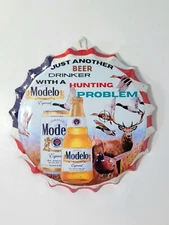 Funny Modelo Especial Beer Bottle Cap Hunting Man Cave Bar Decor Beer Metal Sign