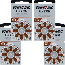 32 x Rayovac AC312 ZA312 BROWN Hearing Aid Batteries 312 312au PR41 V312 DA312