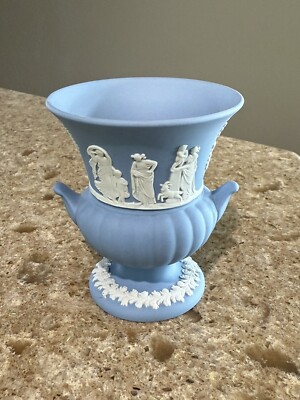 Antique Wedgwood Pale Blue Jasper Ware Urn