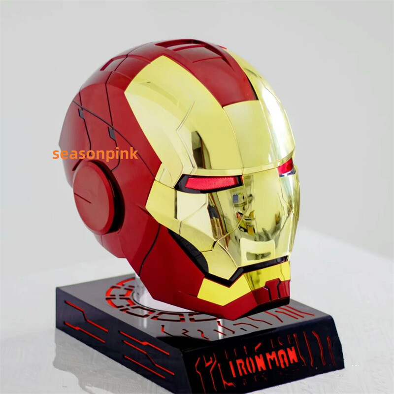 Hot Toys Iron Man Action Figures Iron Man MK5 Gold Helmet - 1:1 Scale  Electronic Voice Activated Opening Mask, Autoking Iron Man Helmet