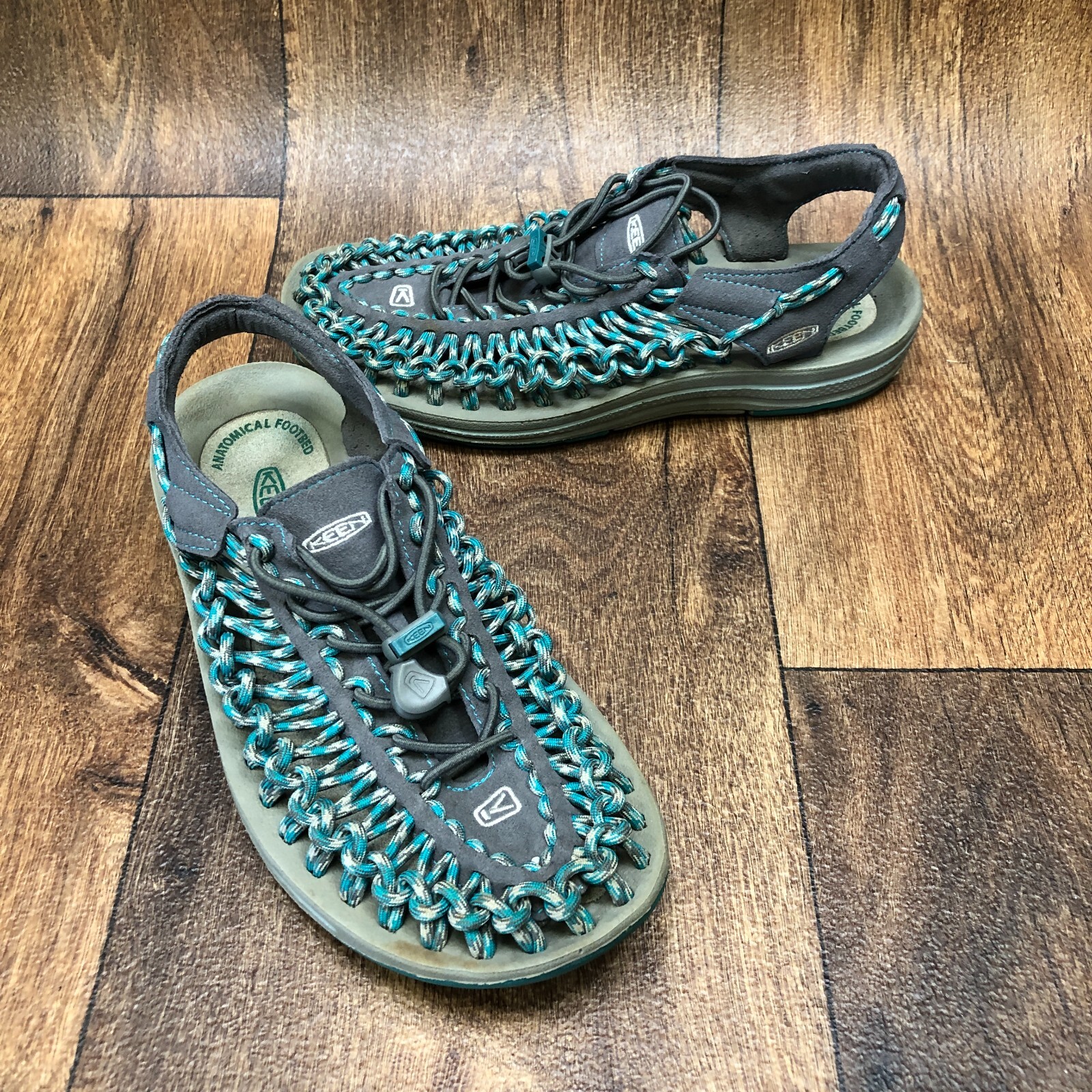 Sandali Keen Uneek da donna taglia 6 5 scarpe Teal Water River Paracord