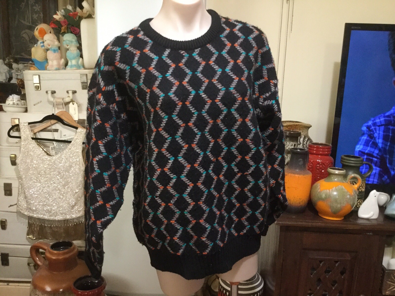 Vintage 70's 80's Mens Wool Jumper 