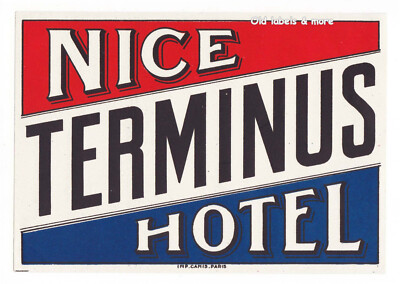 x0565 Hotel Terminus NICE Côte d Azur luggage label Kofferaufkleber - CAMIS