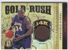 2012-13 Gold Standard Shaquille O'Neal Real Gold Rush 14K Relic /49 Lakers