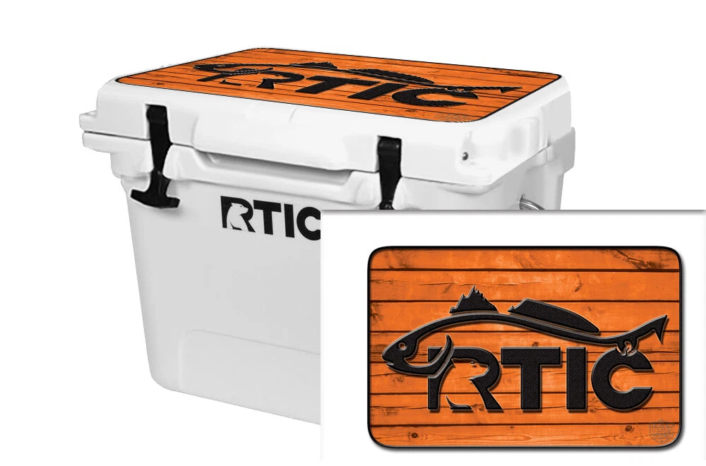 CLEARANCE Cooler Vinyl Wrap Sticker fits RTIC 45 LID Redfish Wood