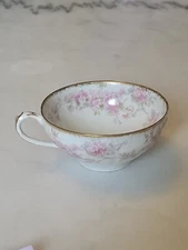 Vintage CH Field GDA France Limoges Haviland Pink Green Floral Tea Cup
