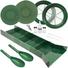 ASR Outdoor 17pc Deluxe Sluice Box Gold Prospecting Kit Classifier Pans Snifter