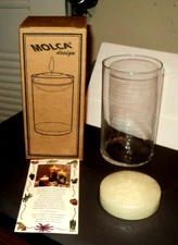 MOLCA DESIGN Floating Candle: BRAND NEW: 7 1/2" Tall Glass: 3 1/2" Round: Kit