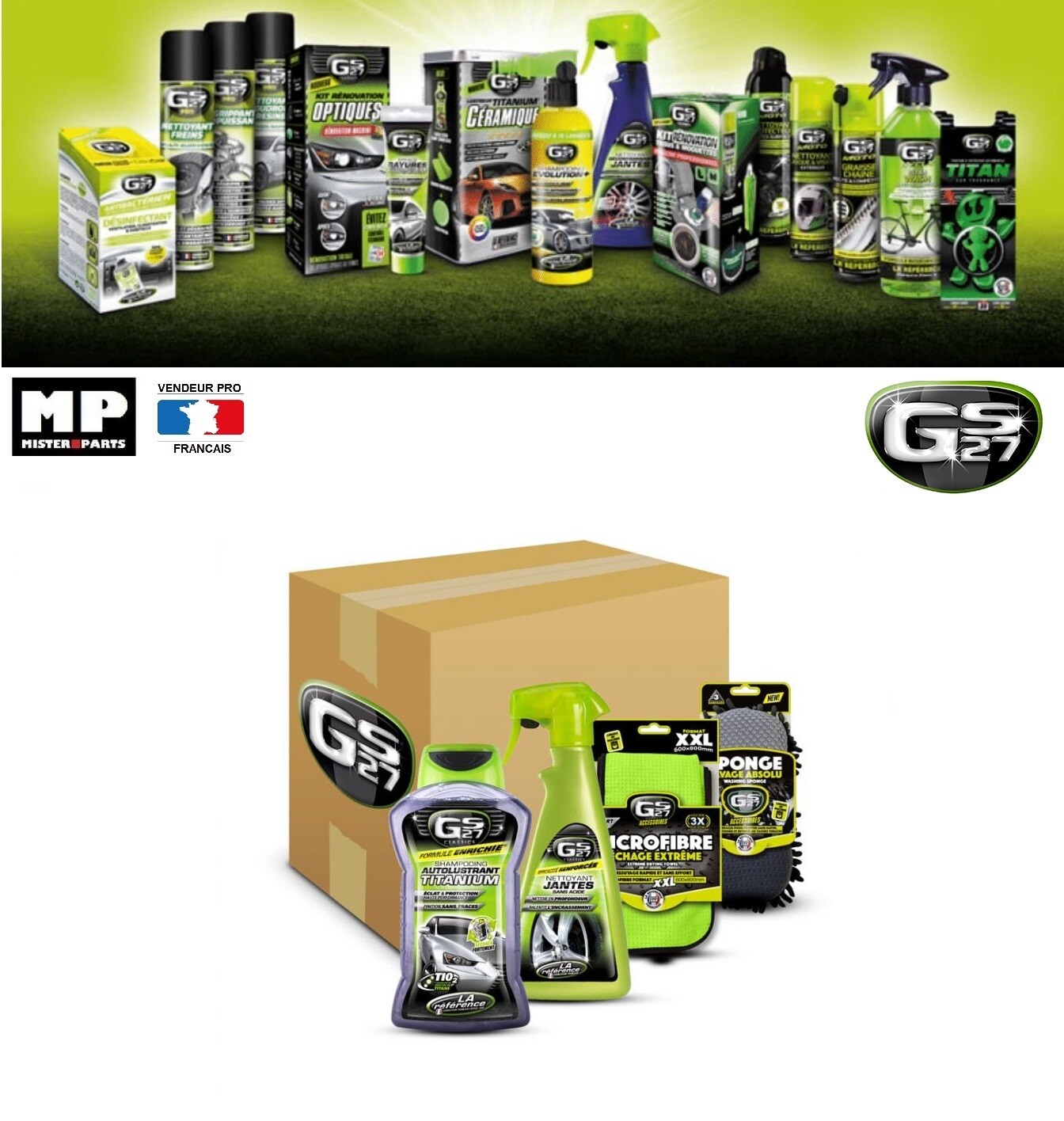 Shampoing carrosserie anti-trace et nettoyant jantes sans frotter