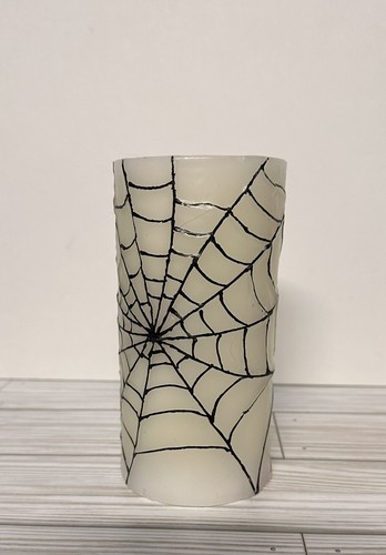 Halloween Flameless Candle Pillar Spider Party Decoration Battery Operated - Picture 3 of 6