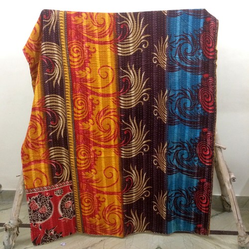 Indian Bedding Vintage Throw Bedspread Coverlet Blanket Reversible Kantha Quilt - Picture 22 of 35