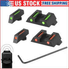 For Glock 17 19 22 23 24 26 27 34 35 38 Tactical Fiber Optic Front Rear Sights