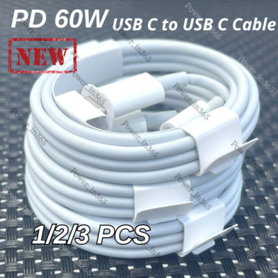 USB-C To USB C Cable Fast Charger Charging Cord For Android iPhone 15 Pro Plus