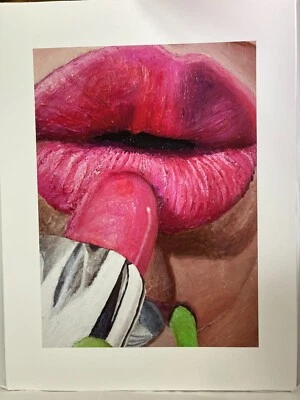 Crystal pink lip close up Gina Beavers Limited Print