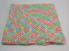 Hand Crocheted Baby Blanket Varigated Thread  38" x 38" NEW