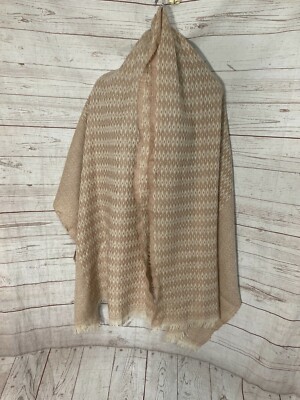 Regina Schrecker Free Time Women s Scarf Wrap Shawl Pink / White Size 74 x28 