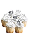 Cake Toppers 60th Diamond Wedding Anniversary 24 PRECUT Edible Wafer Paper Toppe
