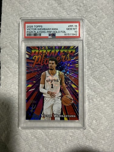 Topps 2025-26 Power Players Victor Wembanyama Purple /250 #PP-15 PSA 10 Spurs
