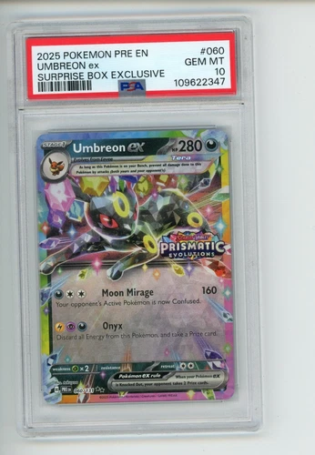 2025 Pokemon Prismatic Evolutions Umbreon EX 060/131 Surprise Box Stamp PSA 10