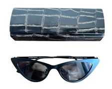 Foster Grant SR1220 44009FGX001 FWM Retro Black Metal Frame Cats Eye Sunglasses