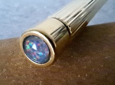 Sheaffer Targa Opal Jewelled, Slim, 1065s Fluted 23K Gold Plated Ballpoint Pen