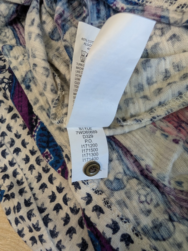Lucky Brand Bluse Damen L Blumen Lila Magenta Boho Cowgirl Oberteil Bauer - Bild 6 von 7