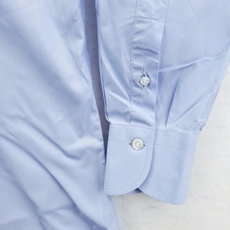 Camisa de vestir Finamore 1925 para hombre 16 41 azul hecha en Italia capucha de algodón de aluminio G2U Foto 4 de 4