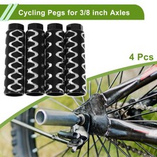 4 Pcs Bike Pegs 100mm Circle Texture Cycling Foot Pegs Black