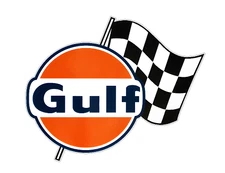 FITS VINTAGE GULF RACING GAS GASOLINE MOTOR OIL PUMP RESTORATION STICKER DECAL