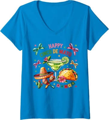 Love Tacos Best Food Happy Cinco De Mayo Fiesta Ladies' V-Neck Tshirt