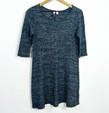 Alya Gray Knit 1/2 Sleeve Scoop Neck Dress Casual Feminine Above Knee Length
