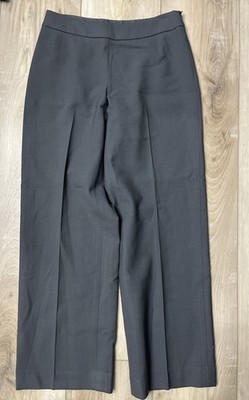 GIORGIO ARMANI Womens Wool Wide Leg Pants Side Zip Gray Size 40 US 6
