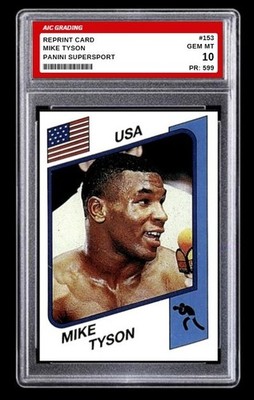 1986 Mike Tyson Panini Supersport UK Rookie #153 RP Edition USA Boxing Graded 10