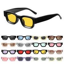 Thick Square Polarized Sunglasses Fashion Chunky Rectangle Shades Sun Glasses