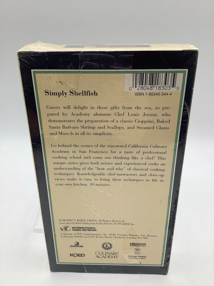 Simply Shellfish Cooking At The California Culinary Academy VHS SEALED RARE - Image 2 of 4