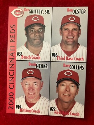 2000 Kahns Cincinnati Reds Ken Griffey Sr Ron Oester Denis Menke Dave Collins