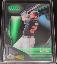 2026 Topps Chrome Black James Wood #156 Refractor Green /99 Nationals